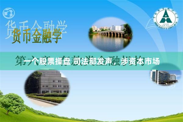 一个股票操盘 司法部发声，涉资本市场